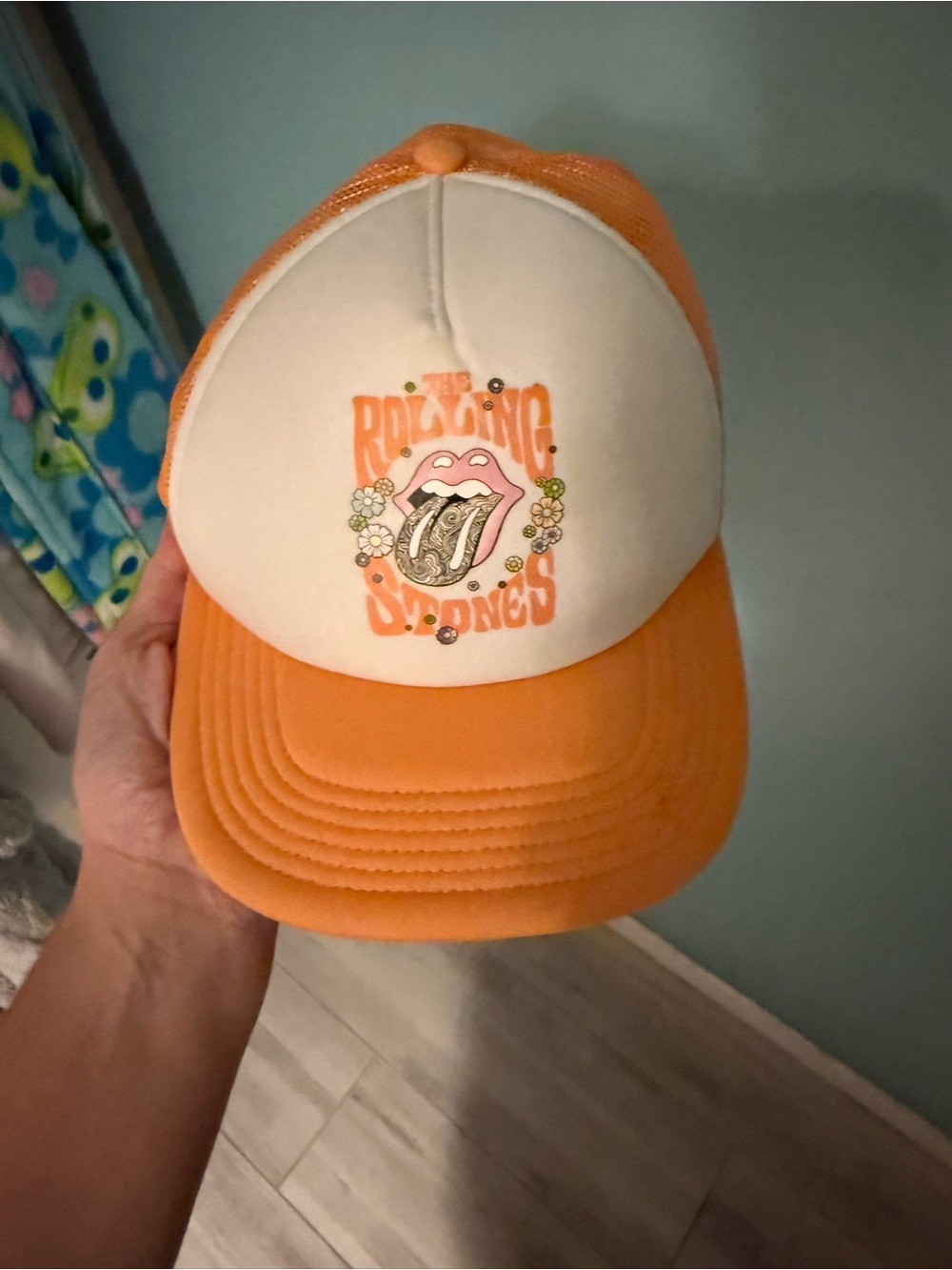 The the Rolling Stones Orange & White Trucker Hat